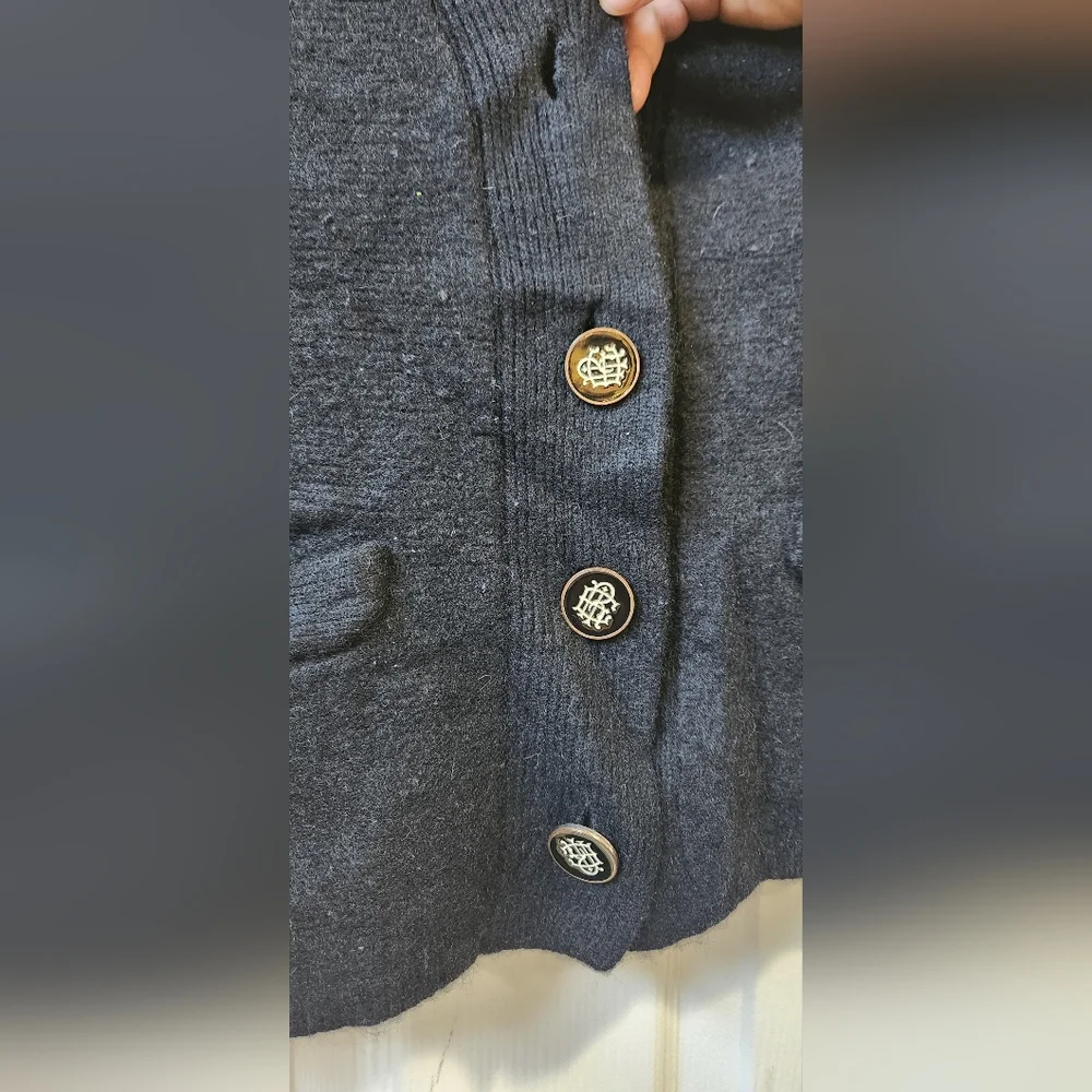 Tory Burch black sweater cardigan (no size/fabric tags) maybe XS/S